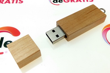 Memoria USB rectangular de madera